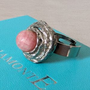 Vintage Silver and Pink Ring